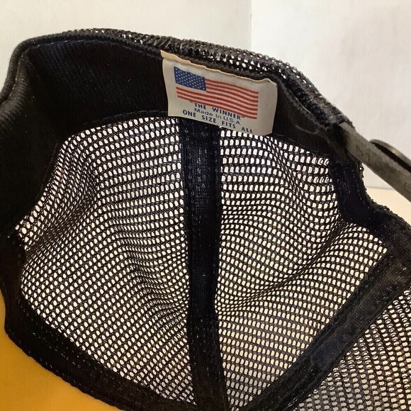 Vintage Stanley Tools Mesh Snapback Trucker Hat The Winner Tag White/Black - Picture 8 of 8